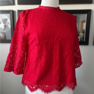 H&M Red Lace Shirt size 6